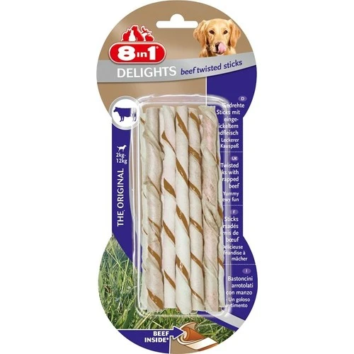 8in1 Delights Bones Biftekli Köpekler İçin Twested Sticks 10'lu ürün görseli 1