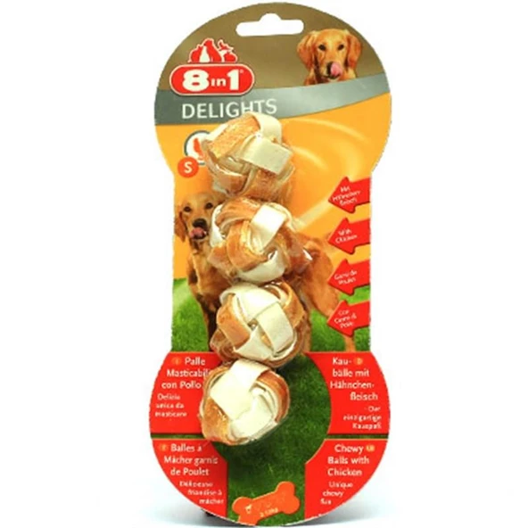 8in1 Delights Bones Köpekler İçin Ağız Bakım Kemiği Çiğneme Topu Small 4 Adet ürün görseli 1