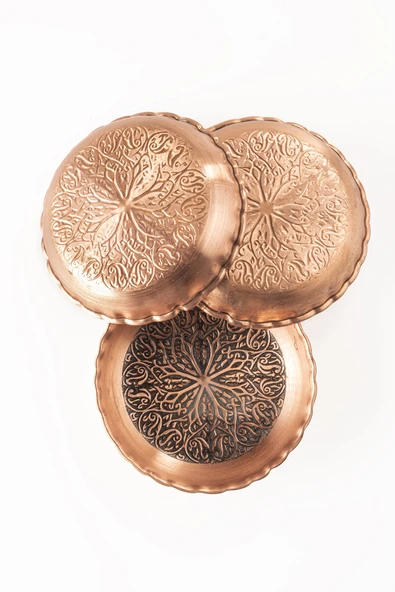 DMT COPPER HOME GAZİANTEP BAKIR ÇEREZLİK SETİ KURUYEMİŞ 6 'LI SET(12cm X 2,5cm) ürün görseli 1