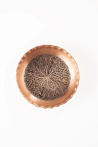 DMT COPPER HOME GAZİANTEP BAKIR ÇEREZLİK  KURUYEMİŞ  SUNUMLUK(12cm X 2,5cm) ürün görseli 1