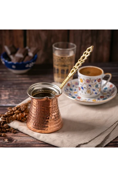 El Yapımı Dövme Bakır Cezve Tek Fincanlık 1. Kalite ürün görseli 1