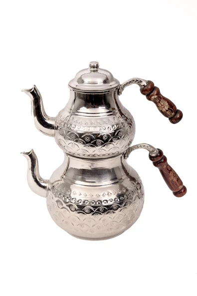 DMT Gaziantep Bakırdan Çaydanlık İşlemeli TOPLAM BOY :26 cm En:Alt 16 cm üst 12 cm çap  işlemeli kulp ürün görseli 1