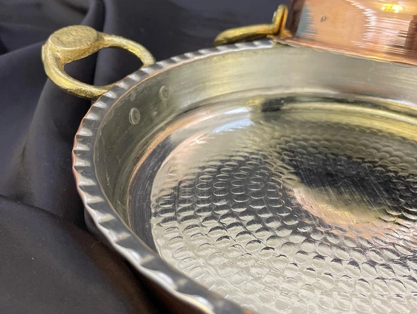 Gaziantep 17 cm Bakır EL Dövmesi Sahan Omlet Yumurta Tavası Mıhlama Sahan 1.sınıf (kalaylı)ÇİRTİKLİ ürün görseli 1