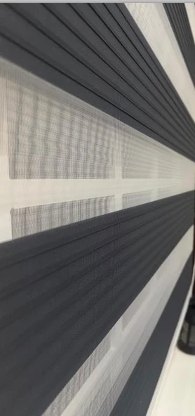 StorBurada Pileli Antrasit Zebra Stor Kaliteli Güneşlik Perde STB-131  Gri 190 x 260 ürün görseli 1