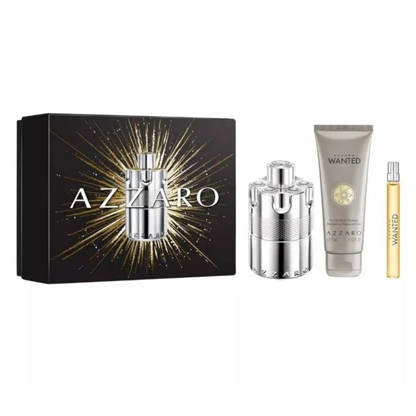 Azzaro Wanted 75 ml Shampoo+EDP 100 ml+EDP 10 ml Erkek Parfüm Seti ürün görseli 1