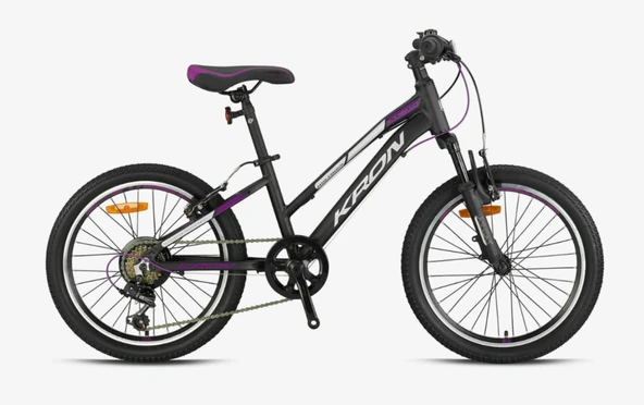 KRON XC 75 20 JANT 7 VİTES V FREN ÇOCUK BİSİKLETİ ALÜMİNYUM FULL SHIMANO MAT SİYAH-GRİ/MOR (KRN25-031) ürün görseli 1