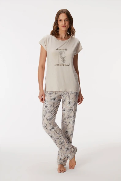 MAN11383 11383 Kadın T-Shirt ve Pantolon Takım ürün görseli 1