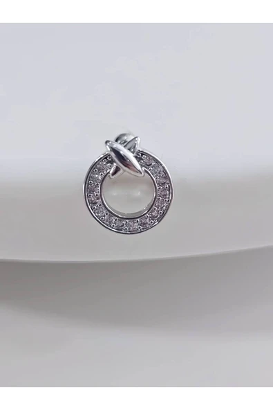 Halka X Artı Model Kıkırdak Piercing Tragus Helix Silver Gümüş Renk Küpe ürün görseli 1