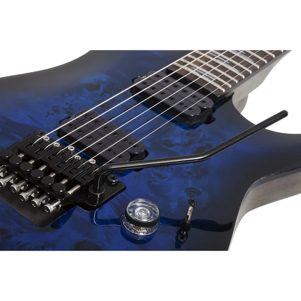 Schecter Omen Elite-6 FR Elektro Gitar (See-thru Blue) - Resim 5