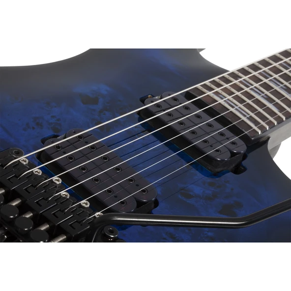Schecter Omen Elite-6 FR Elektro Gitar (See-thru Blue) - Resim 6