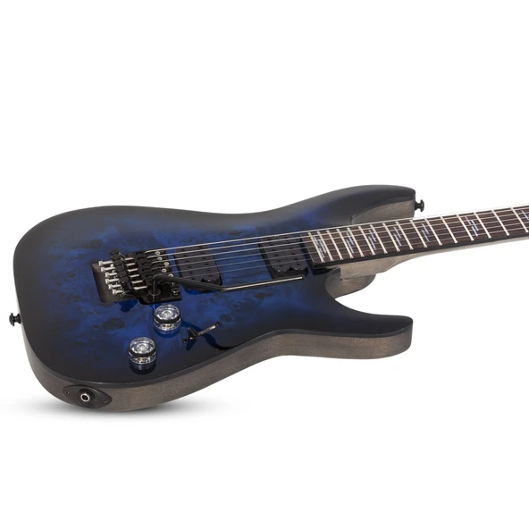 Schecter Omen Elite-6 FR Elektro Gitar (See-thru Blue) - Resim 3