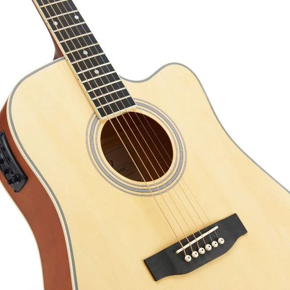 SX SD104CE Elektro Akustik Gitar (Natural) - Resim 4
