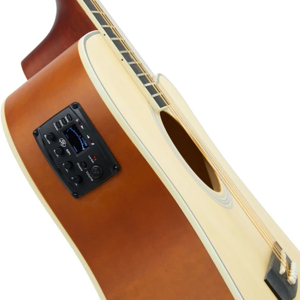 SX SD104CE Elektro Akustik Gitar (Natural) - Resim 3