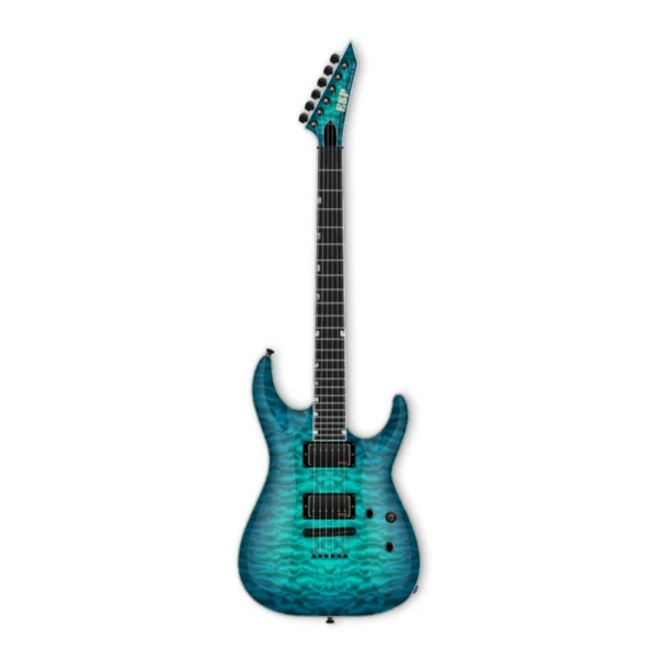 ESP Horizon II Quilted Maple Aqua Marine Sunburst Elektro Gitar ürün görseli 1