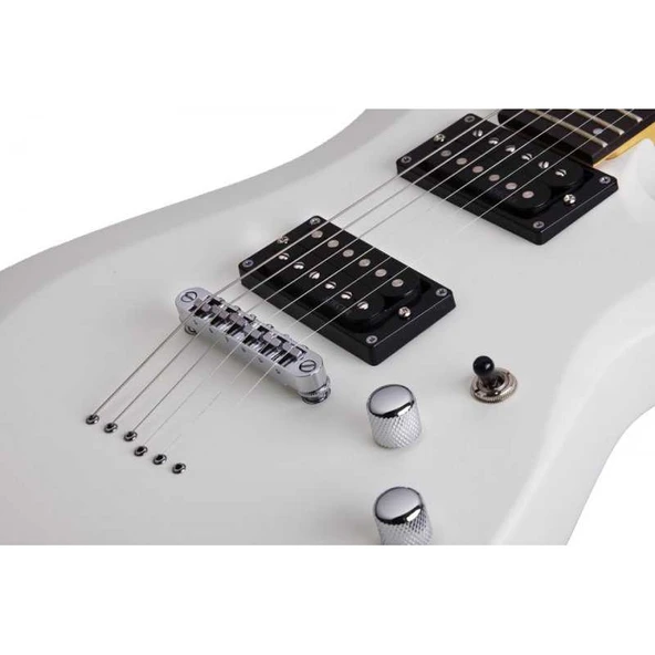 Schecter C-6 Deluxe Elektro Gitar (Satin White) - Resim 3