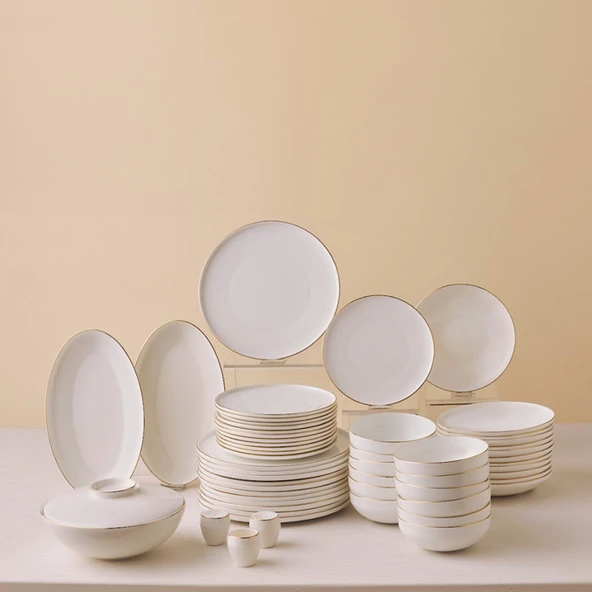 Karaca Fine Bone Meridian 55 Parça 12 Kişilik Yemek Takımı Gold ürün görseli 1