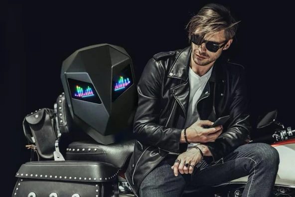 Prıme Karbon, Led Gözlü Motorcu Sırt Çantası Ledli Sırt Çantası, Telefon Kontrol Kask Taşıma Çantası ürün görseli 1