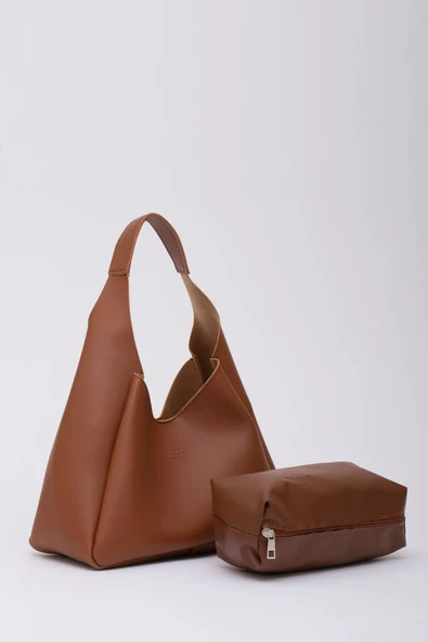 Shaka Taba Shk19 Çıtçıt Kapatmalı Suni Deri Fermuarlı Makyaj Çantalı El Ve Omuz Çantası E:33 U:15 G:10 Cm ürün görseli 1