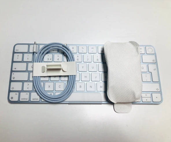 Apple Touch ID Özellikli Klavye+Magic 2 Şarjlı Mouse Seti-Mavi - Resim 3