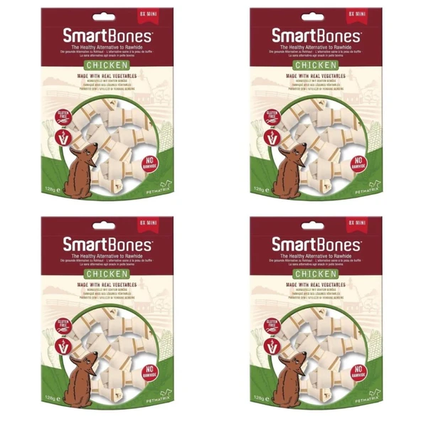 8in1 Smart Bones Chicken Mini Köpek Ödül 128 Gr X 4 ADET ürün görseli 1