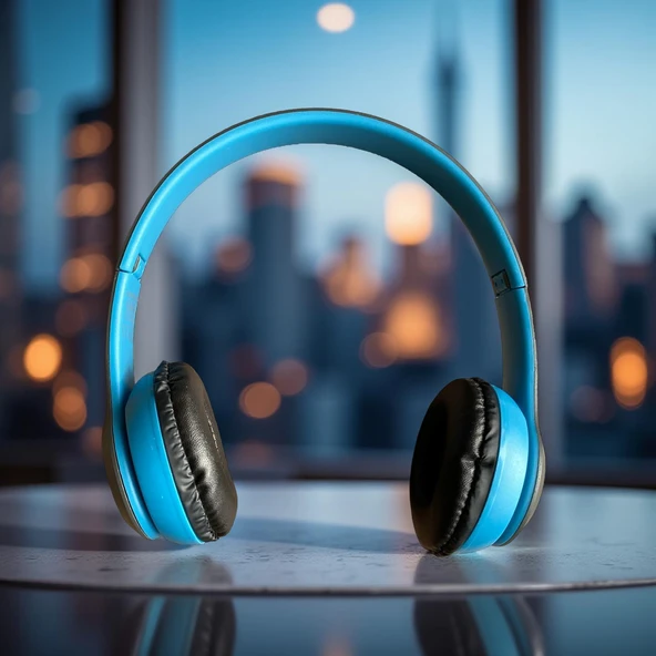 Wireless Bluetooth Kablosuz Katlanabilir Kulaklık Genç Çocuk Mavi ürün görseli 1