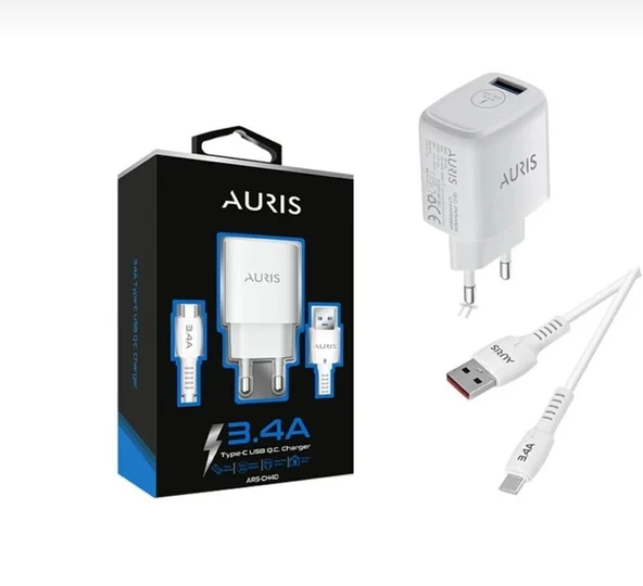 Auris Ch40 Type-c Hızlı Şarj Seti 3.4a Samsung Huawei Xiaomi Birçok Telefona Uyan Şarj Aleti ürün görseli 1