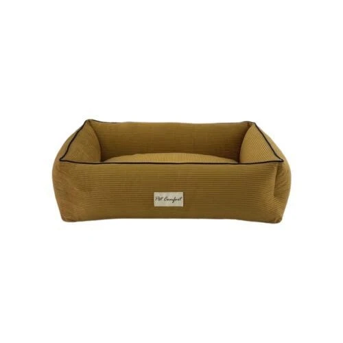 Pet Comfort Golf  Kedi ve Köpek Yatağı Hardal w Parliament Mavi Biye S 75x60cm ürün görseli 1