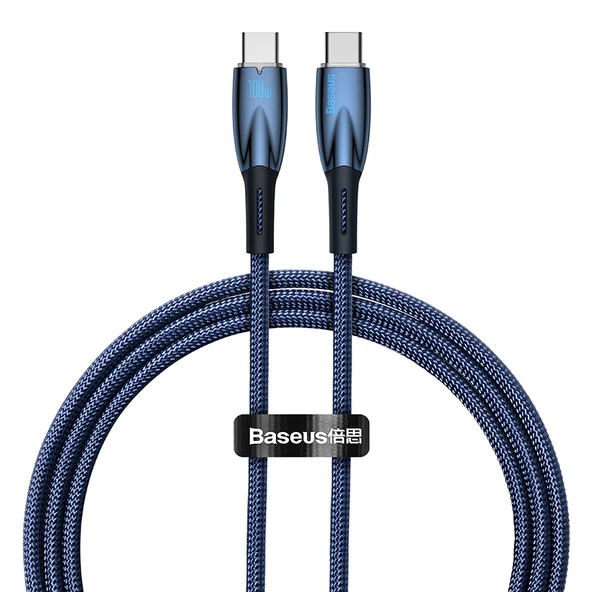 BASEUS GLİMMER SERİ C TO C 100W 1M KABLO-MAVİ ürün görseli 1