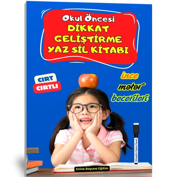 Okul Öncesi Dikkat Geliştirme ve İnce Motor Becerileri YAZ-SİL Kitabı (Cırt Cırtlı) ürün görseli 1
