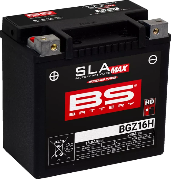 Bs BGZ16H Sla Max 2004-2006 Kawasaki KLV 1000 Uyumlu Akü Jel Akü ürün görseli 1
