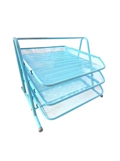 Maxx 2003c Metal 3 Lü Hareketli Evrak Rafı  - Pastel Mavi ürün görseli 1