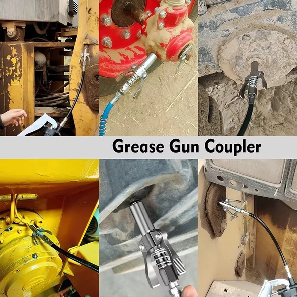 Çift Mandallı  Hortumlu Gres Pompa Ucu Gres Tabanca Ucu Memesi Yağ Tabanca Ucu - Resim 5