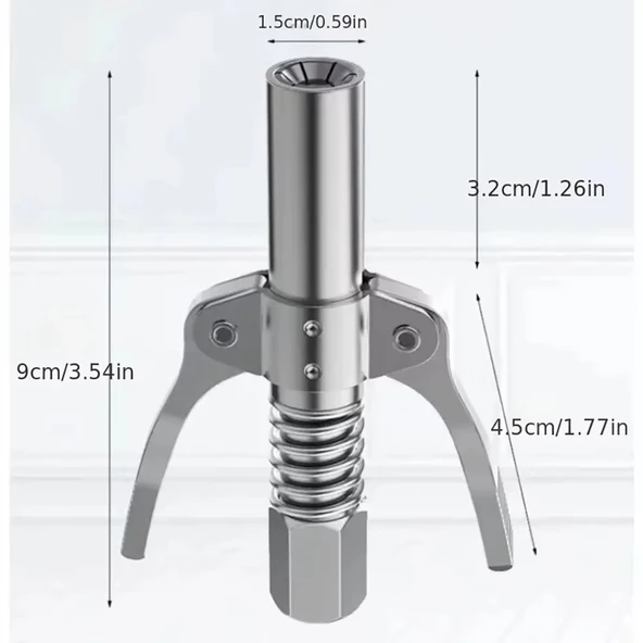 Çift Mandallı  Hortumlu Gres Pompa Ucu Gres Tabanca Ucu Memesi Yağ Tabanca Ucu - Resim 4