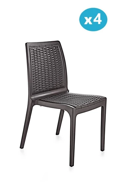 Omnipazar SY-2523 Rattan Bahçe Sandalye 4'lü Set ürün görseli 1