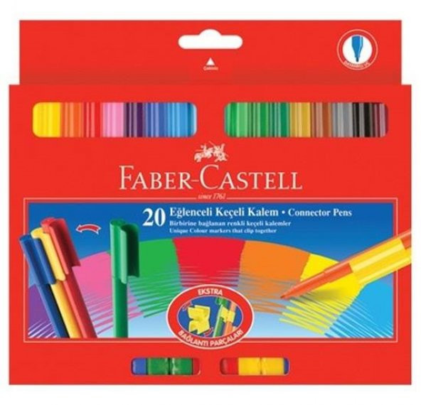 Keçeli Kalem 20 lu Eğlenceli Yaratıcı Set Faber Castell 20 Renk Eğlenceli Keçeli Kalem Seti ürün görseli 1