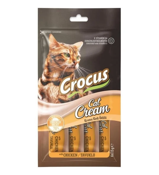 Crocus Tavuklu Sıvı Kedi Ödül Maması 15 gr x 4 Adet ürün görseli 1