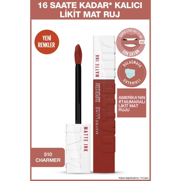 Maybelline New York Super Stay Matte Ink Likit Mat Ruj - 510 Charmer ürün görseli 1