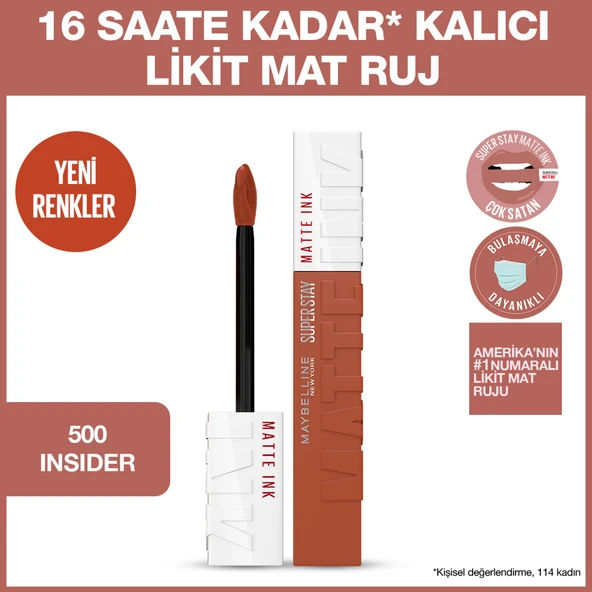 Maybelline New York Super Stay Matte Ink Likit Mat Ruj - 500 Insider ürün görseli 1
