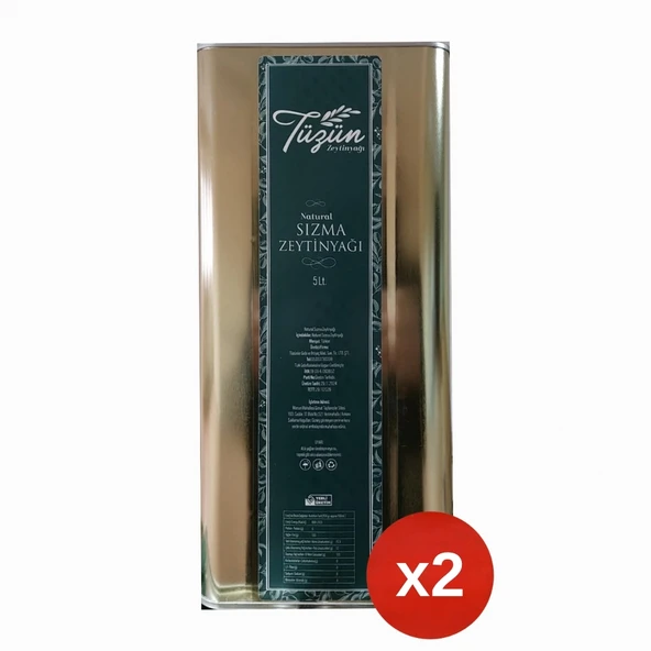 5 Lt x 2 Teneke Tüzün Natural Sızma Zeytinyağı ürün görseli 1