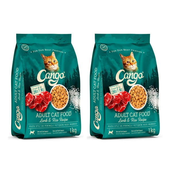 Cango Yetişkin Kedi Maması Kuzu Etli 1 kg 2 li ürün görseli 1