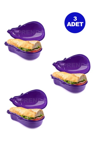 3 Adet Plastik Patlıcan Şekil Meyve Sebze Saklama Taşıma Kabı 650 Ml ürün görseli 1