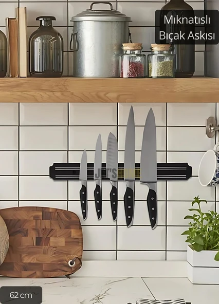Bıçak Mıknatısı Askısı 62 cm Kalın Duvar Standı ürün görseli 1