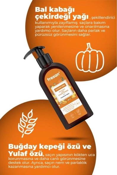 Tresan Bal Kabağı Çekirdeği Onarıcı Sülfatsız Bakım Saç Kremi 300 ml ürün görseli 1