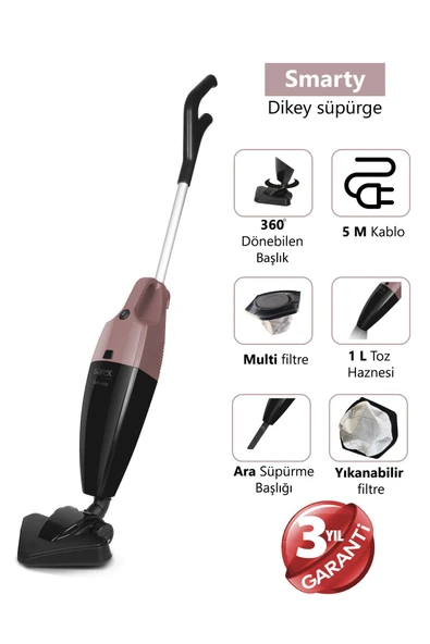 Sarex - Sr-5010 Smarty Dikey Elektrikli Süpürge - Rose ürün görseli 1