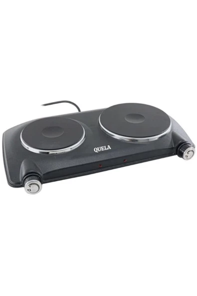 Quela KAŞ ELEKTRİKLİ ÇİFTLİ PLEYT OCAK SİYAH ürün görseli 1