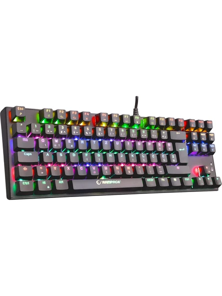 Rampage Raptor KB-R17 RGB TKL Blue Switch Kablolu Mekanik Oyuncu Klavyesi ürün görseli 1