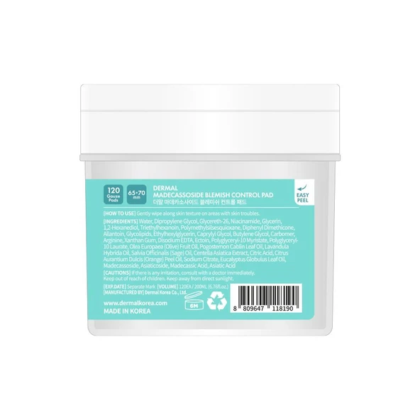 DERMAL MADECASSOSIDE BLEMISH CONTROL PAD 120 GAUZE - Resim 5