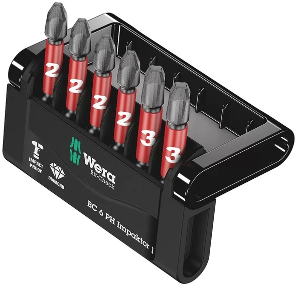 Wera Bit-Check 6 PH Impaktor 1  Profesyonel Matkap Vidalama Tornavida bits Uçları ürün görseli 1