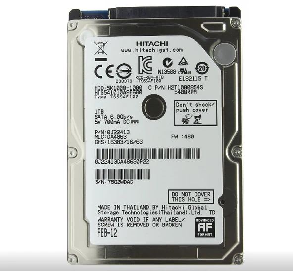 Hitachi 5K1000 HTS541010A9E680 1 TB 5400 RPM Disk ürün görseli 1