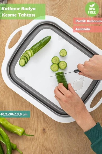 Çok Amaçlı Badya Katlanır Plastik Kesme Tahtası Bpa Free ürün görseli 1